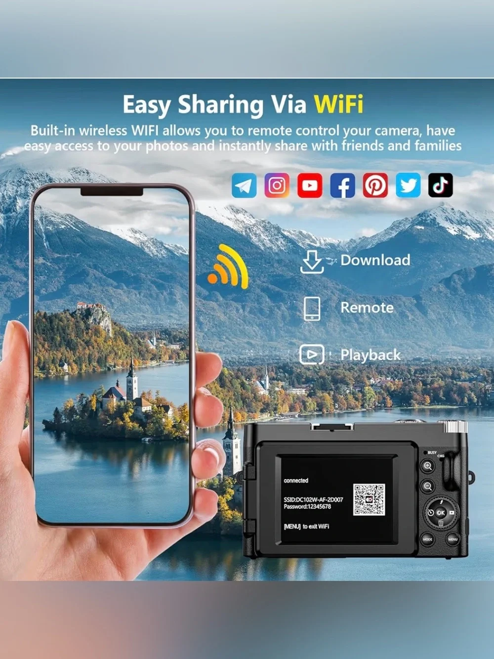 4K Digital Camera for Photography Autofocus